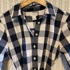 JCrew Buffalo Check Button Down Dress
